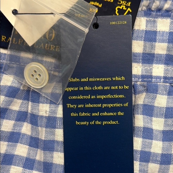 POLO Ralph Lauren Blue Gingham Linen Tiered Ruffle Midi Skirt w/ Pockets Sz 4 - Picture 8 of 16